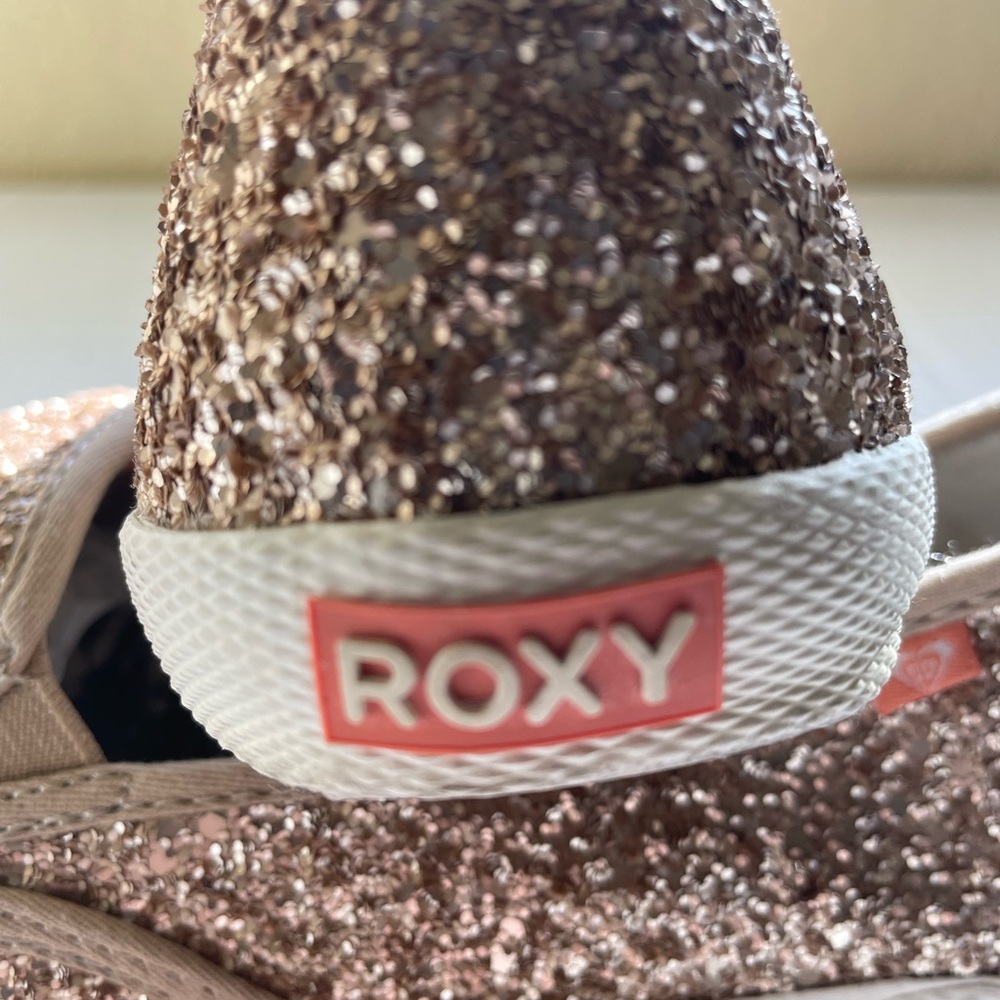 Roxy Rose Gold Glitter Sneakers